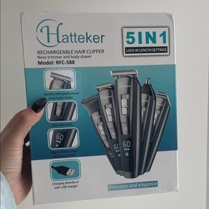 5-in-1 Rechargeable Hair Clipper - Black